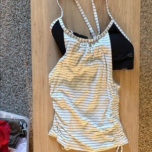 CALIA by Carrie Underwood White Tank Top with Black Straps